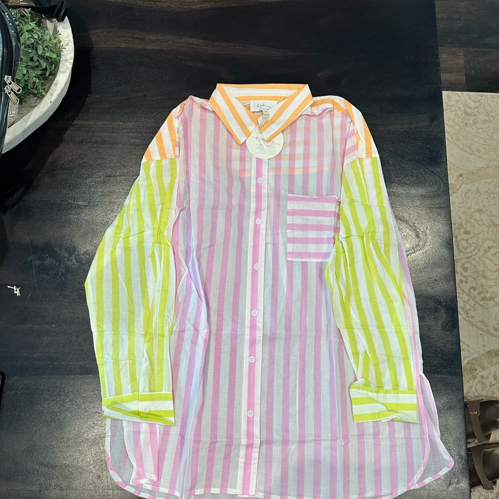 Pinkblush Multicolor Striped Button Down Shirt - Womens Size M